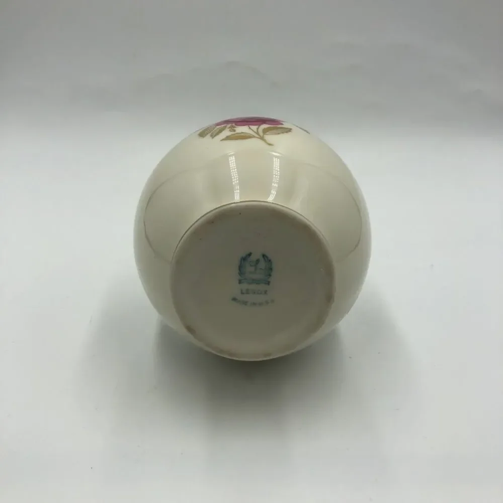 Vintage Lenox Porcelain Bud Vase Tabletop Decor Gold Tone Trim Floral De…